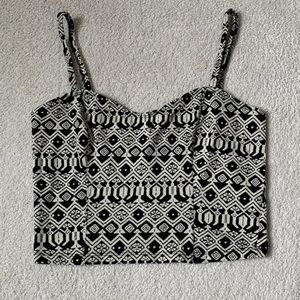 Black and beige crop top